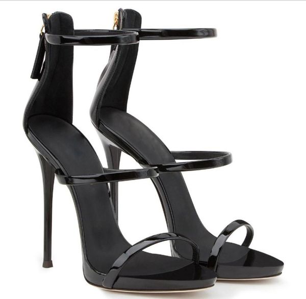 

women open toe gladiator high heels sandals with straps strappy dress shoes ladies stiletto heel party summer shoes 20186830052, Black