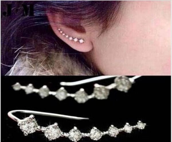 

ship punk rock rhinestone ear cuff wrap earring silver piercing ear cartilage5509665
