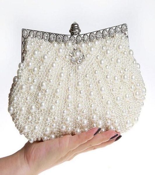 

designer sell new style bridal hand bags handmade beaded clutch bag makeup bag wedding evening party bag shuoshuo65883210090, Black