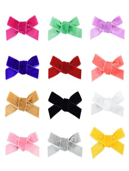 

baby infant bow hairpins solid grosgrain ribbon bows hairgrips kids girls cute whole wrapped safety hair clips accessories for tod6330090, Slivery;white