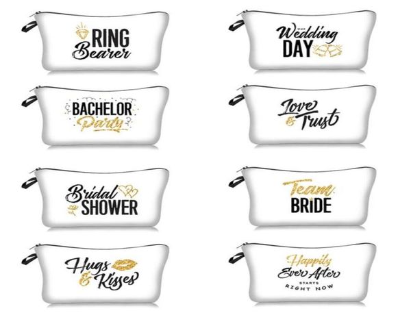 

mpb014 3d print words diy white cosmetic bags fashion travel makeup bag organizer make up case storage pouch beauty kit wash bag2486682