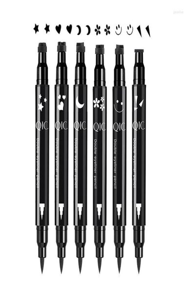 

eyeliner doublehead liquid stamp black seal eye liner pen moon star heart flower eyeliners waterproof eyes cosmetics pencil7605880