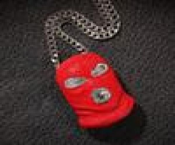 

mens iced out hip hop chain pendants luxury designer jewelry men statement necklace big pendant fashion charms hiphop red mask hor3254790, Silver