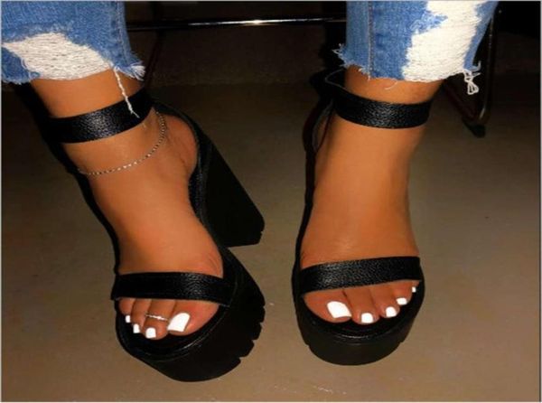 

women039s sho summer high heels fashion large sandals01234724911, Black