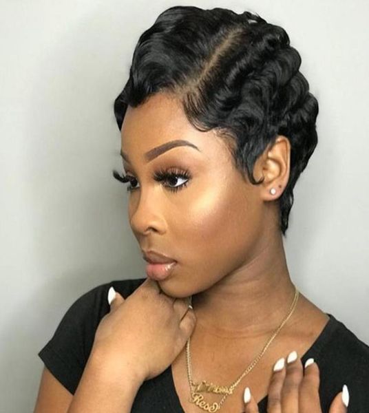 

lace front human hair wigs ocean wave lace front wigs for black women beau diva brazilian hair wigs3678492, Black;brown