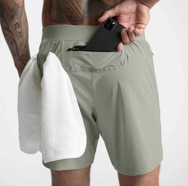 

men yoga sports lulus shorts fifth pants outdoor fitness quick dry back zipper pocket solids color casual running lululemens quality discou, White;black