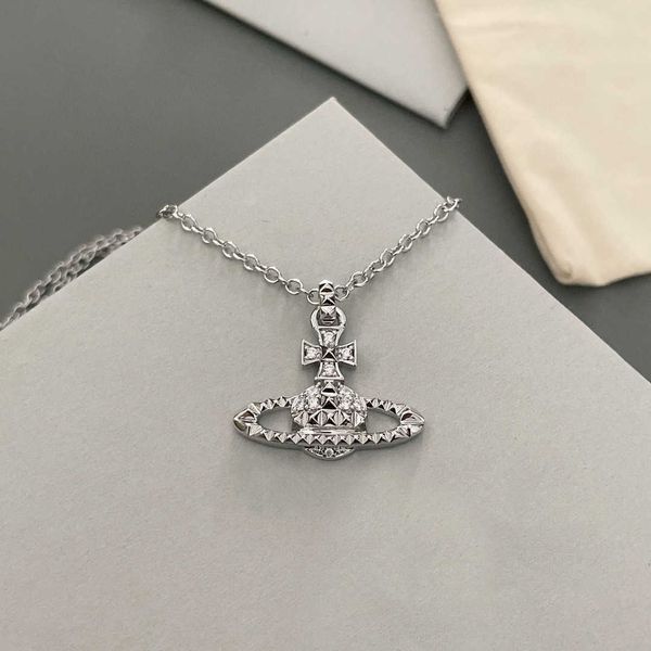 

western empress dowager vivian liuding punk saturn necklace classic silver fashion luxury small public design ornament