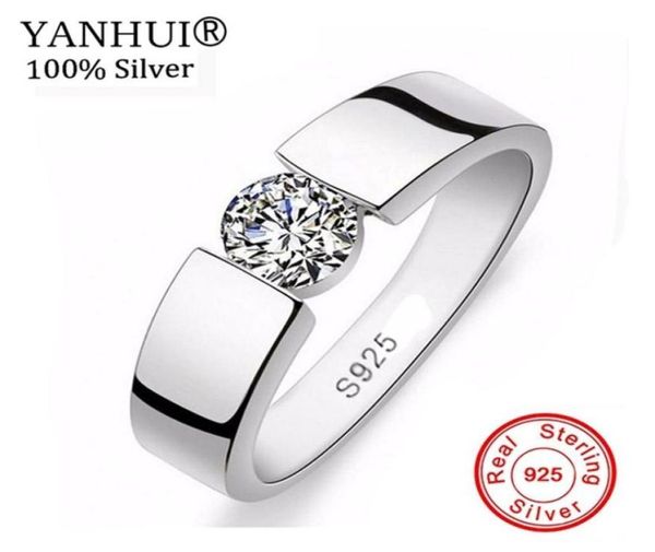 

yanhui men wedding jewelry 100 925 sterling silver ring set 1 carat sona cz diamant engagement ring ring size 6 11 yrd10 y189121462661, Slivery;golden
