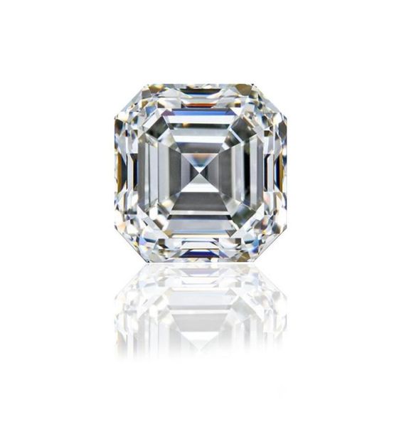 

015ct60ct3mm105mm asscher cut with certificate df color vvs clarity synthetic lab diamond moissanite stone 3ex cut loose d3411529, Black