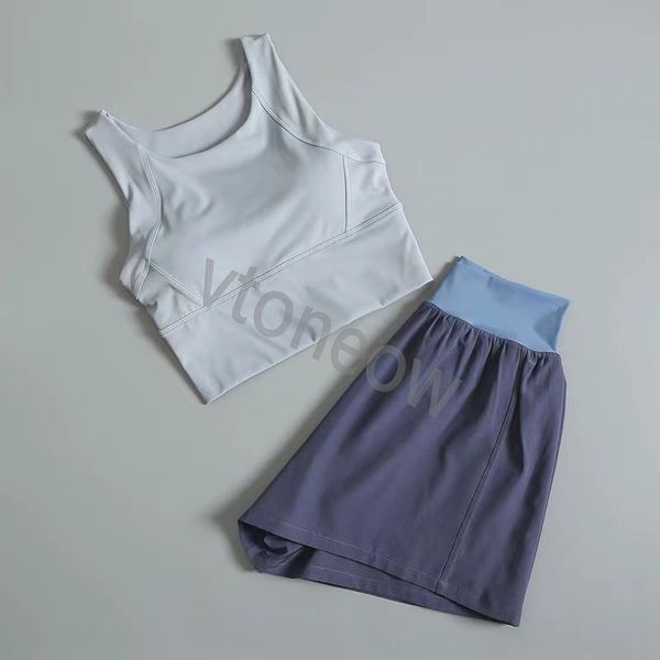 

lu yoga outfit for women slimming and running high intensity training fitness bra summer sports vest two-piece set