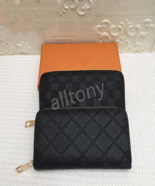 

women pu leather coffee black white grid wallet female clutch purse ladies classic single zipper wallets long purse3348111, Red;black