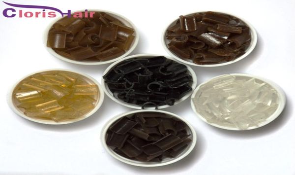 

1000pcs strong hold italian keratin fusion nailu tip bonding glue granules beads grains for prebonded hair extensions6 colors a5547065, White