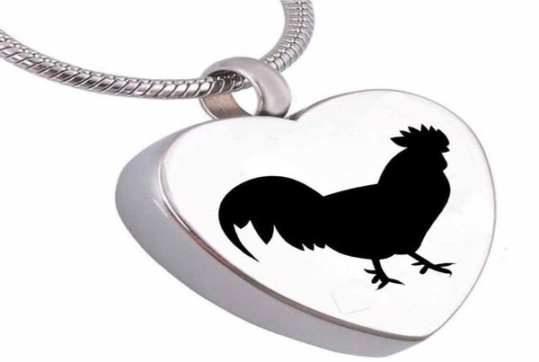 

custom chicken cremation urn jewelry heart memorial ash keepsake necklace5583285, Silver