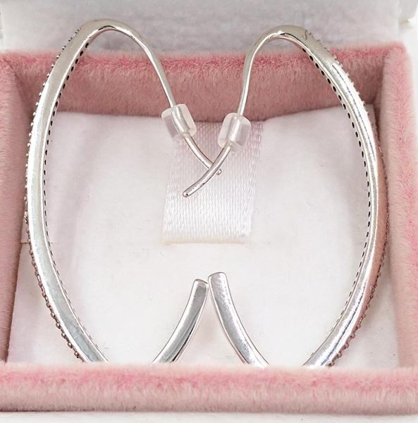 

studs oval sparkle hoop earrings clear cz authentic 925 sterling silver fits european pandora style studs jewelry andy jewel 297692824137, Golden;silver