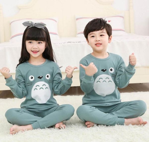 

children pajamas boys animal printed cotton clothes pants set cartoon sleepwear kids underwear for girls toddler baby outfits chil6149906, Blue;red