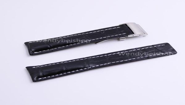 

watch bands carlywet 22 24mm20mm clasp black real cowhide leather wrist band strap belt for super ocean 18846043822, Black;brown