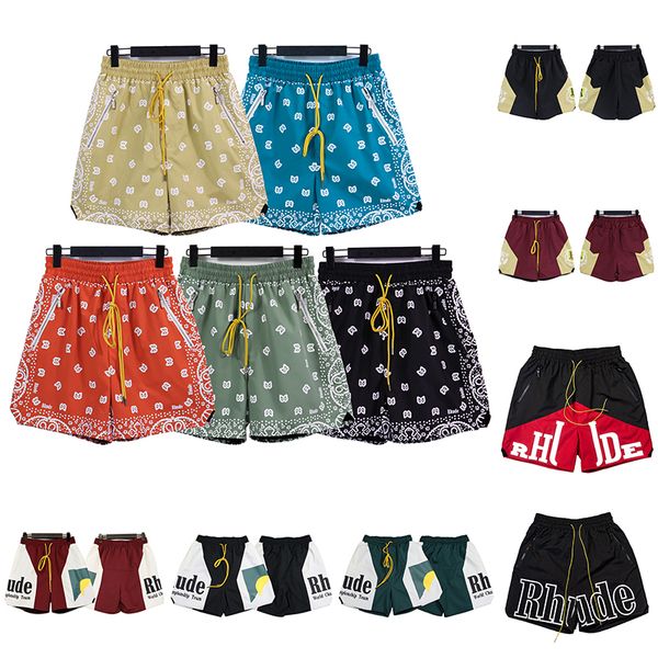 

30% off 2023 rhude shorts men women summer trendy and breathable pants quick drying streetwear fashion casual hip hop beach sportswear mens, White;black