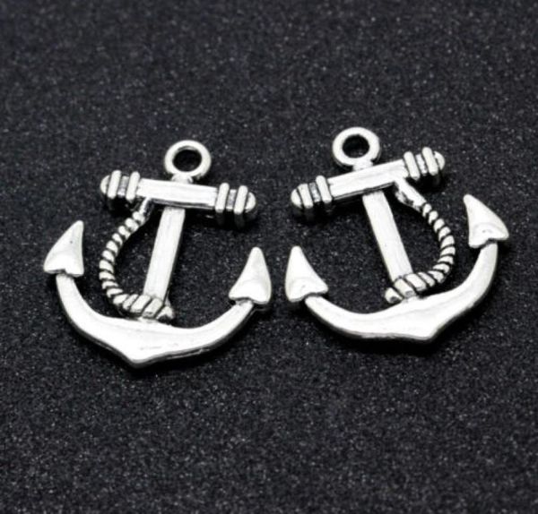 

200pcs tietan silver color metal anchor charms pendants a8355565825, Bronze;silver