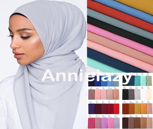 

10pcslot plain bubble chiffon hijab scarf women muslim soft long shawls and wraps head scarves foulard femme turbanet bandanas4261793, Blue;gray