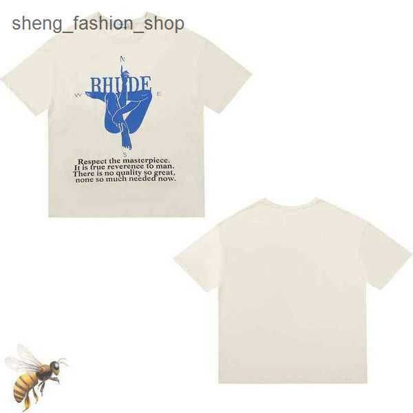 

2023 designer rhude summer men's t-shirts collection tshirt oversize tees heavy fabric couple dress t shirt 3 n4tw n4tw, White;black