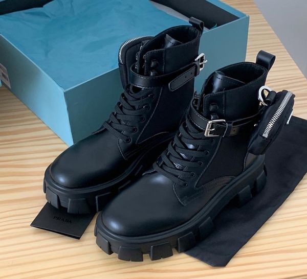 

brand design women cow leather platform thick heel winter snow boots fashion stretch fabric wallet working tooling martin boots358947316, Black
