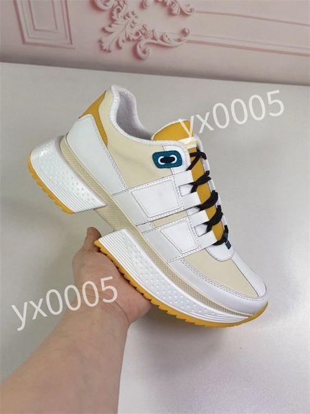 

2023 r flat sneaker trainer casual shoes leather white letter overlays fashion platform mens womens low sneakers, Black