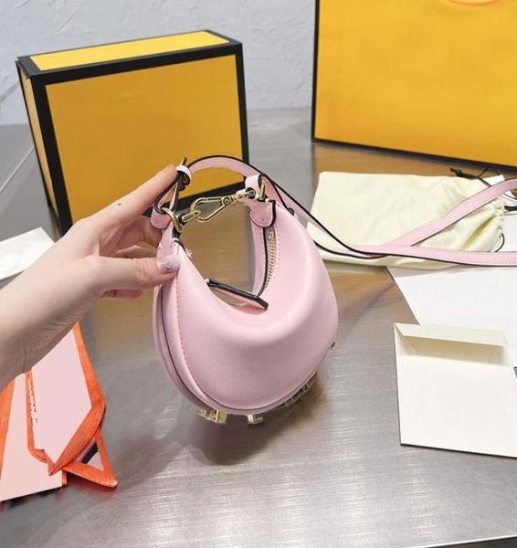 

mini underarm bag crescent moon handbags purse old flower crossbody bags shoulder wrist bags high canvas genuine leather quality f1284992, Black;red