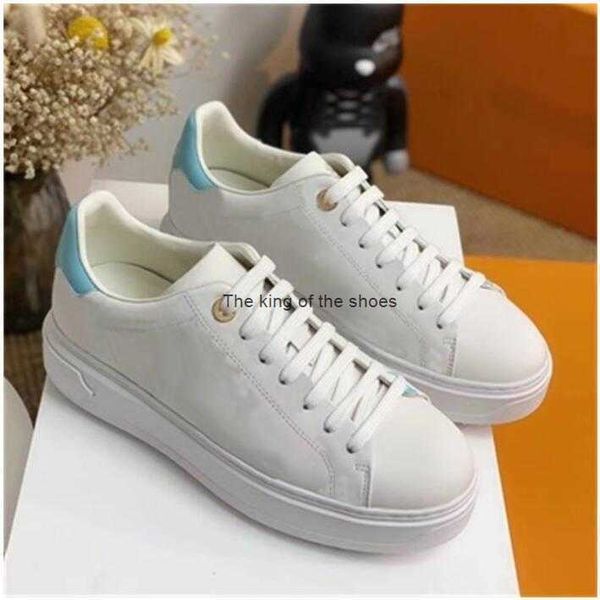 

time out sneakers embossed leather platform shoes women white flowers debossed calf elevated trainer bleu denim flats no42, Black