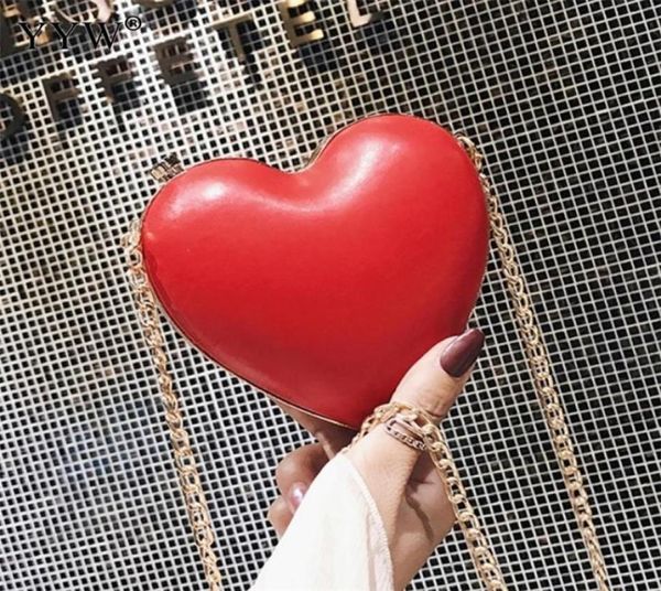 

evening bags red love women shoulder clutch ladies handbags chain party gift wedding heart day purse 2210201552037