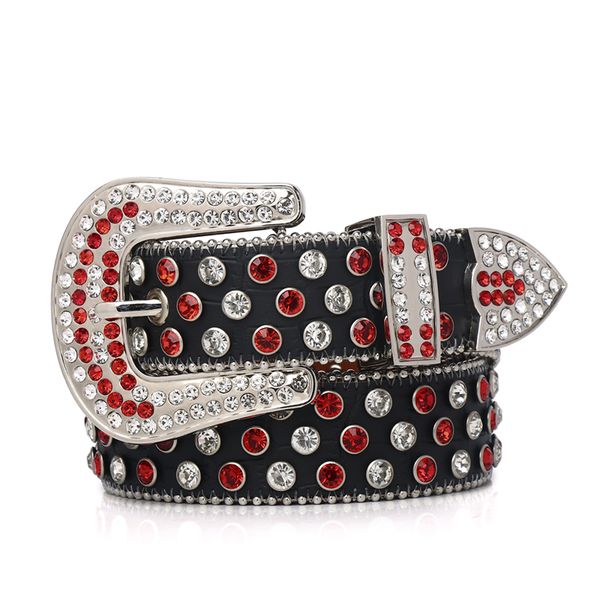 

fashion bb belt for men women designer belts with multicolor rhinestone ceinture waistband as gift, Black;brown