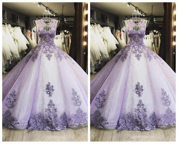 

2021 lilac quinceanera dresses jewel lace appliques crystal beaded illusion sleeveless sweet 16 plus size party prom dress ev8862923, Blue;red