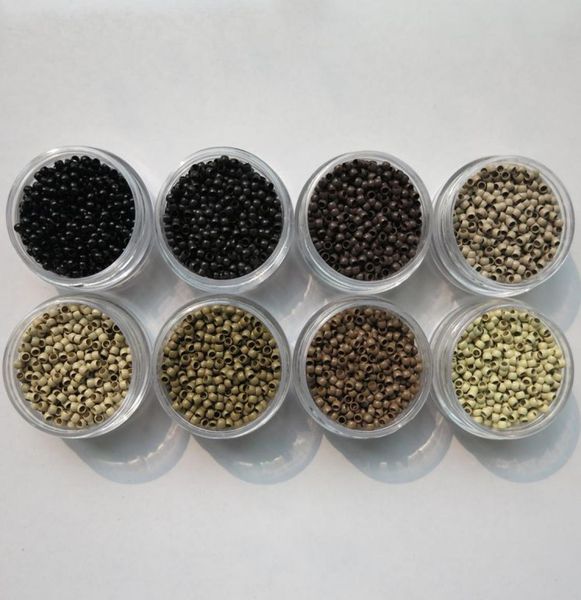 

1000pcsbottle 40mmx27mmx25mm micro copper nano ring link beads hair extensions tools 7 colors7991822, Black