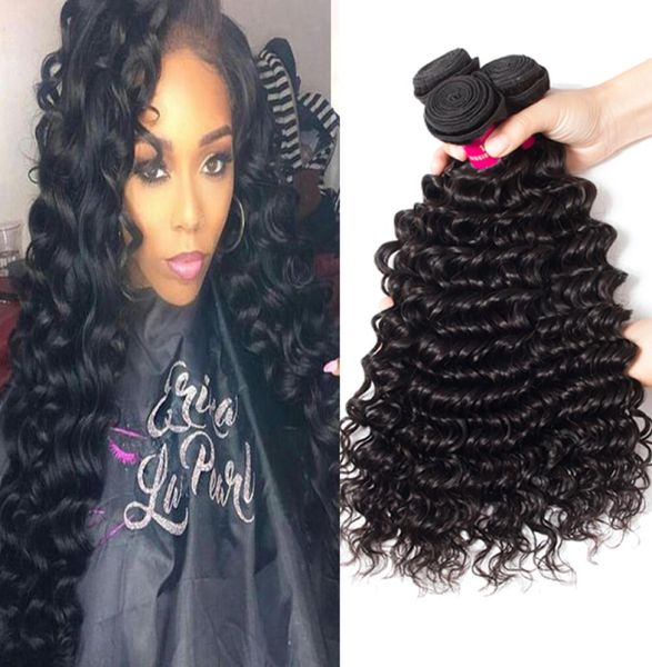 

9a peruvian human hair bundle straight body wave loose wave kinky curly deep wave 100 unprocessed brazilian peruvian malaysian in3112816, Black