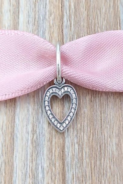

andy jewel authentic 925 sterling silver beads sparkling heart pendant charm charms fits european pandora style jewelry bracelets 3059555, Black