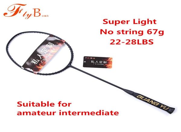 

67g super light black badminton racket 7u carbon fiber high elasticity offensive amateur entertainment single racquet q1011cm9450369