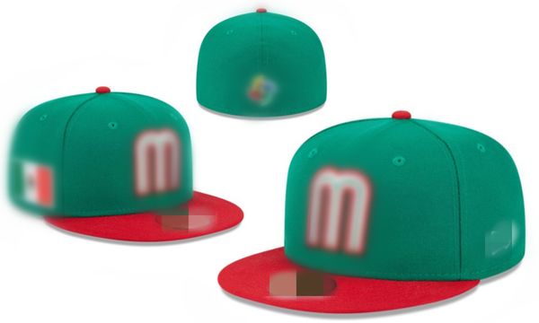

new design mexico fitted caps letter  hip hop size hats baseball caps flat peak for men women full closed h1-5.27, Blue;gray