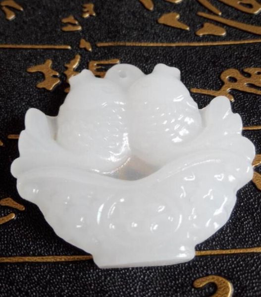 

china039s xinjiang an white jade pisces peace pendant with d37665097, Silver