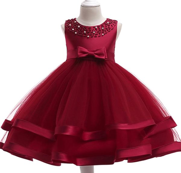 

whole and retail new design pretty flower girl dresses children kids wedding party princess dress2970012, White