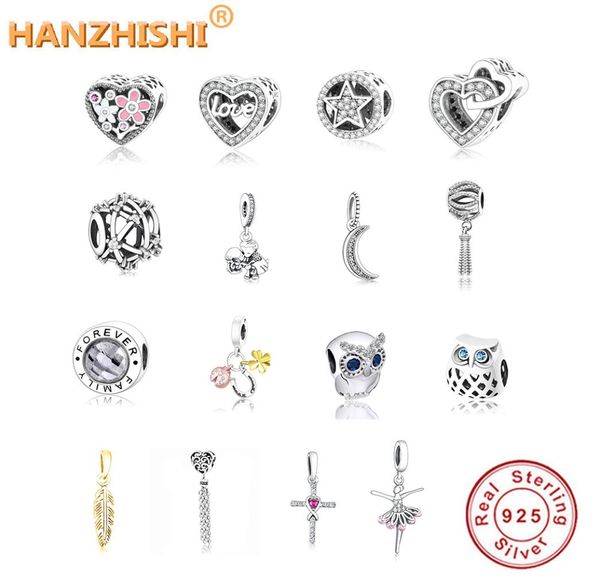 

fits original pandora silver charms bracelet diy jewelry fashion 925 sterling silver owl family tree boy moon heart beads charms q8052676, Black