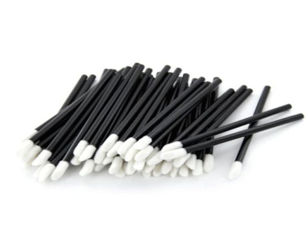 

new 300 pcs disposable lip brush lipstick applicator makeup tool black color 6017729