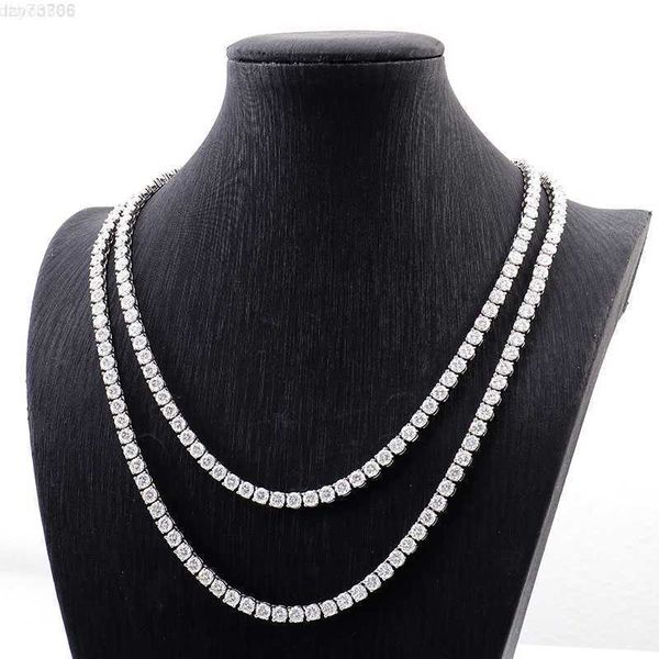

factory low price tennis necklace chains for women men iced out moissanite diamond 2-5mm real gold silver jewelry