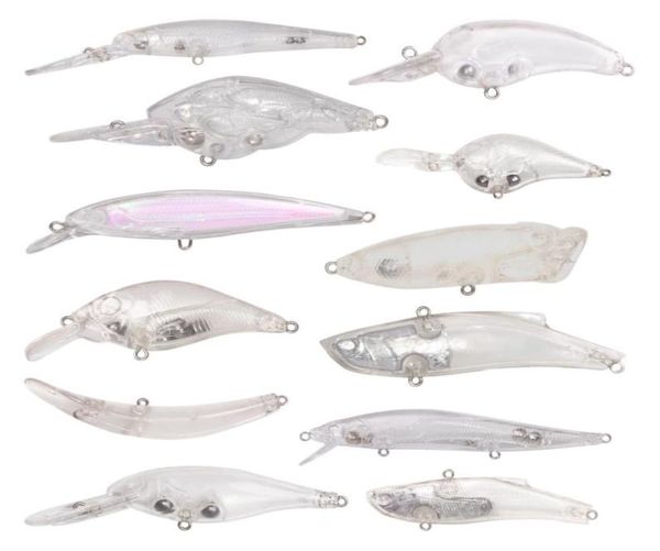 

new arrivals blank crankbait unpainted fishing lures bait fishing lure minnow wobblers with eyes gift 12pcslot4064639