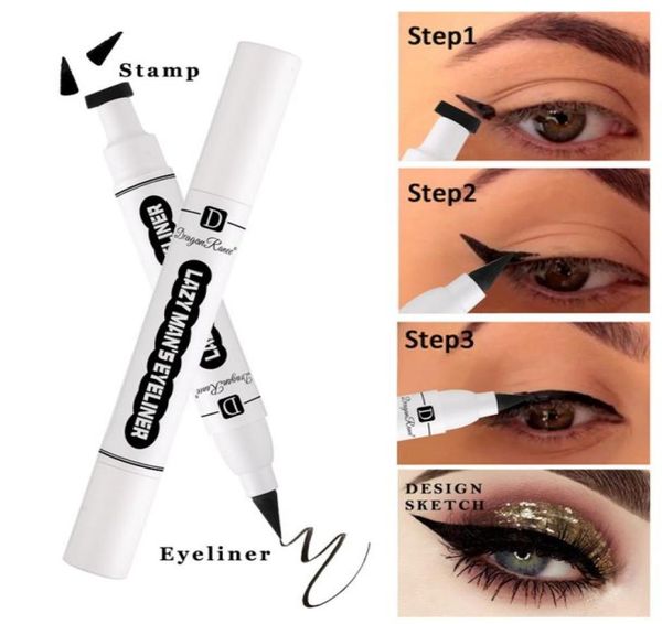 

new black liquid eyeliner stamp marker pencil waterproof stamp doubleended eye liner pen cosmetic eyelinerpen 07462703762