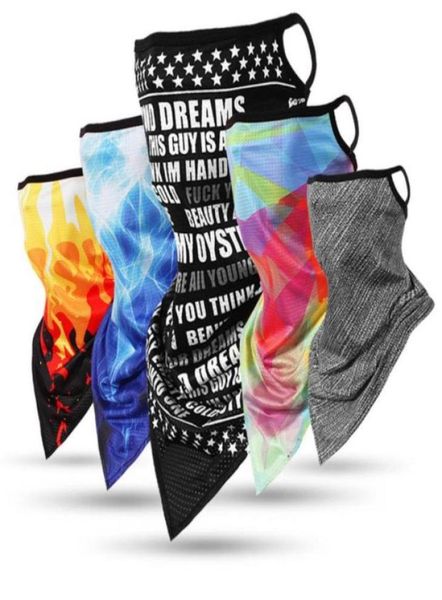 

flame teeth print breathable dust proof anti uv face cover bandana neck gaiter cycling headscarf tube wristband headband cool5367567, Blue;gray
