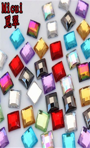 

micui 300pcs 8mm crystal mix color acrylic rhinestones flatback square gems strass stone for clothes dress craft zz7142949169, Black