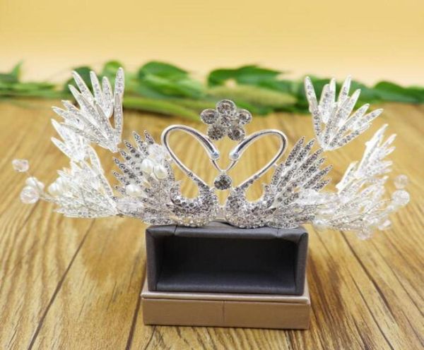 

headpieces bride crowns headdress korean wedding swan handmade queen crown princess birthday hair tiaras jewelry headpieces2700967, Silver