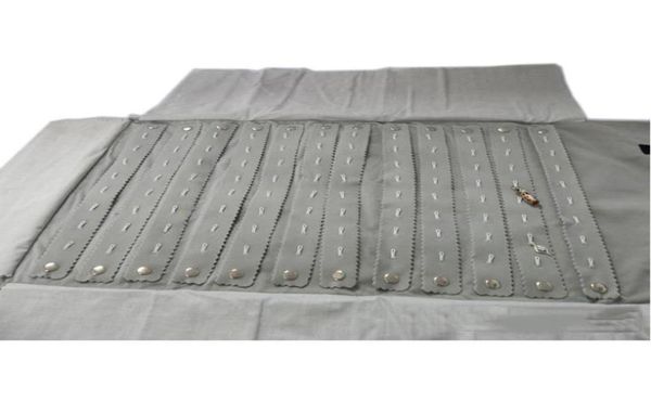 

ems blackgrey velvet pro jewelry roll up case mass pendant storage bag travel organizer for pendants2596897, Black;white