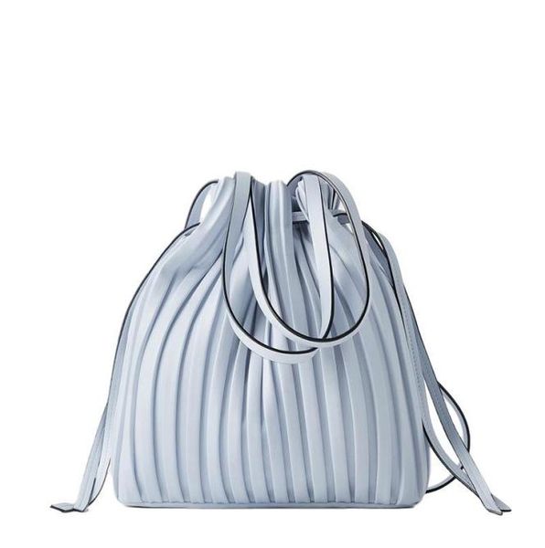 

evening bags brand design pu leather shoulder bag pleated stripe bucket ladies crossbody for women 2021 handbag9745228