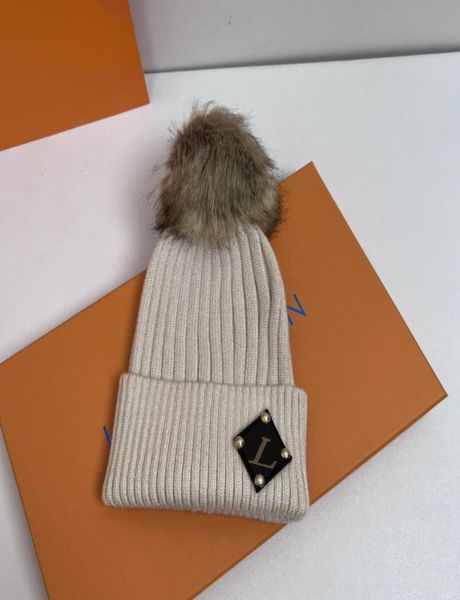 

autumn and winter women039s knitted hat allmatch plus square label sleeve cap windproof warm wool hats4572115, Blue;gray