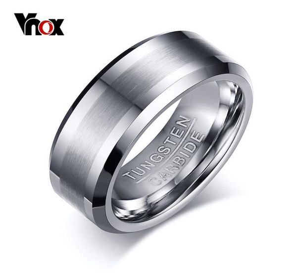 

vnox classical 100 tungsten carbide ring for men wedding jewelry no rust drop t1906241274316, Silver